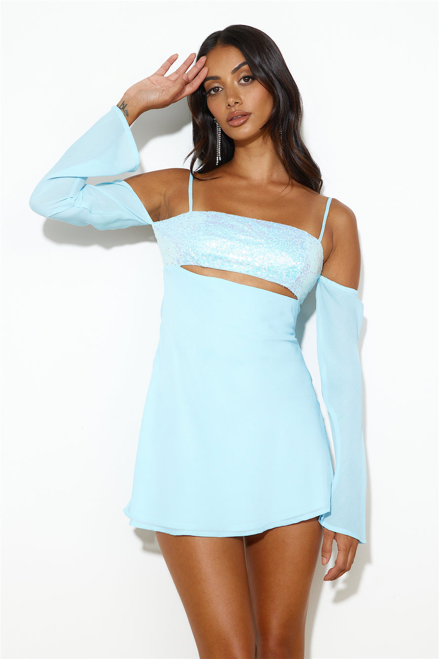 RUNAWAY Luella Mini Dress Sky Blue