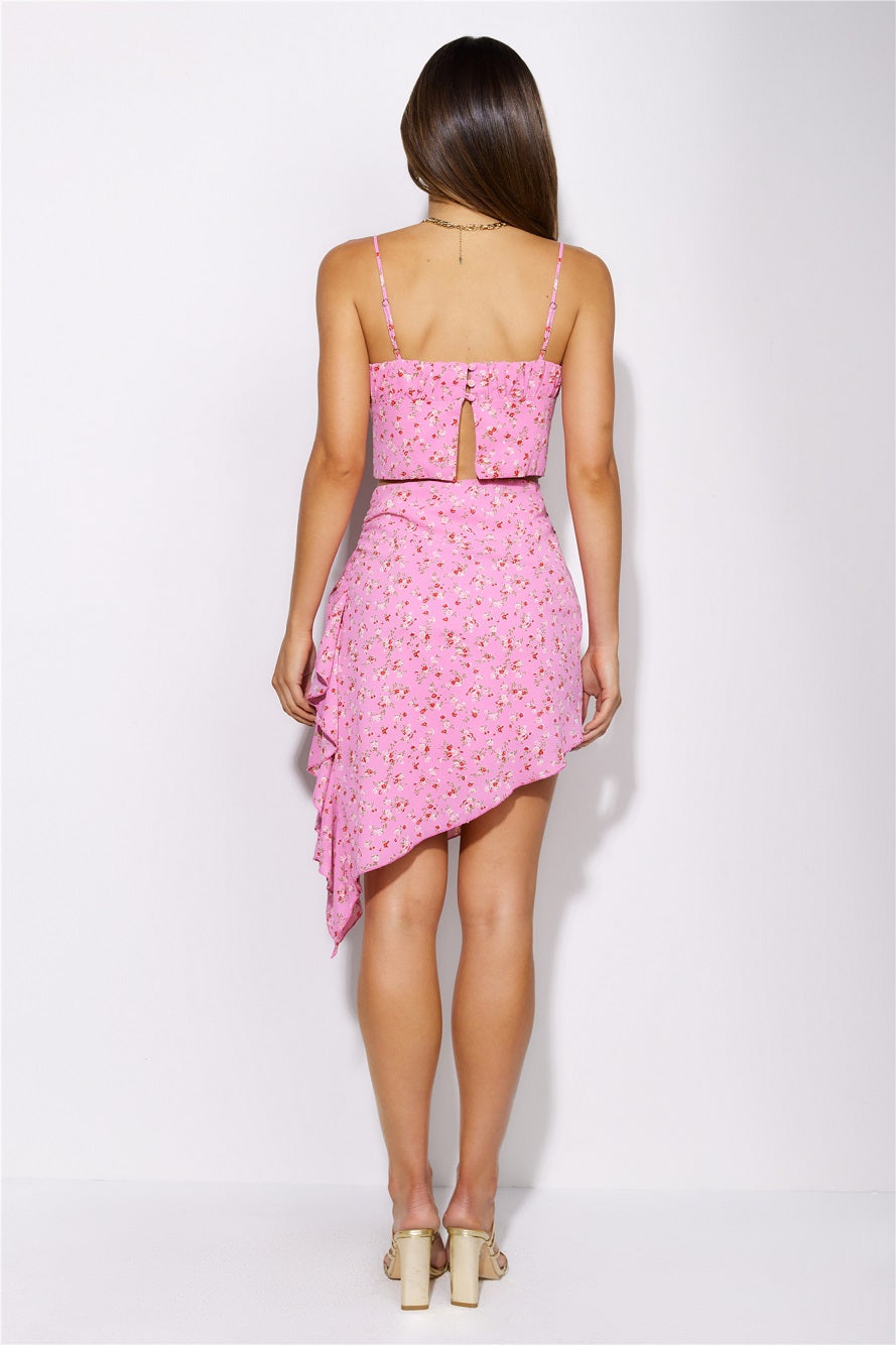 Prettiest Blooms Mini Skirt Pink