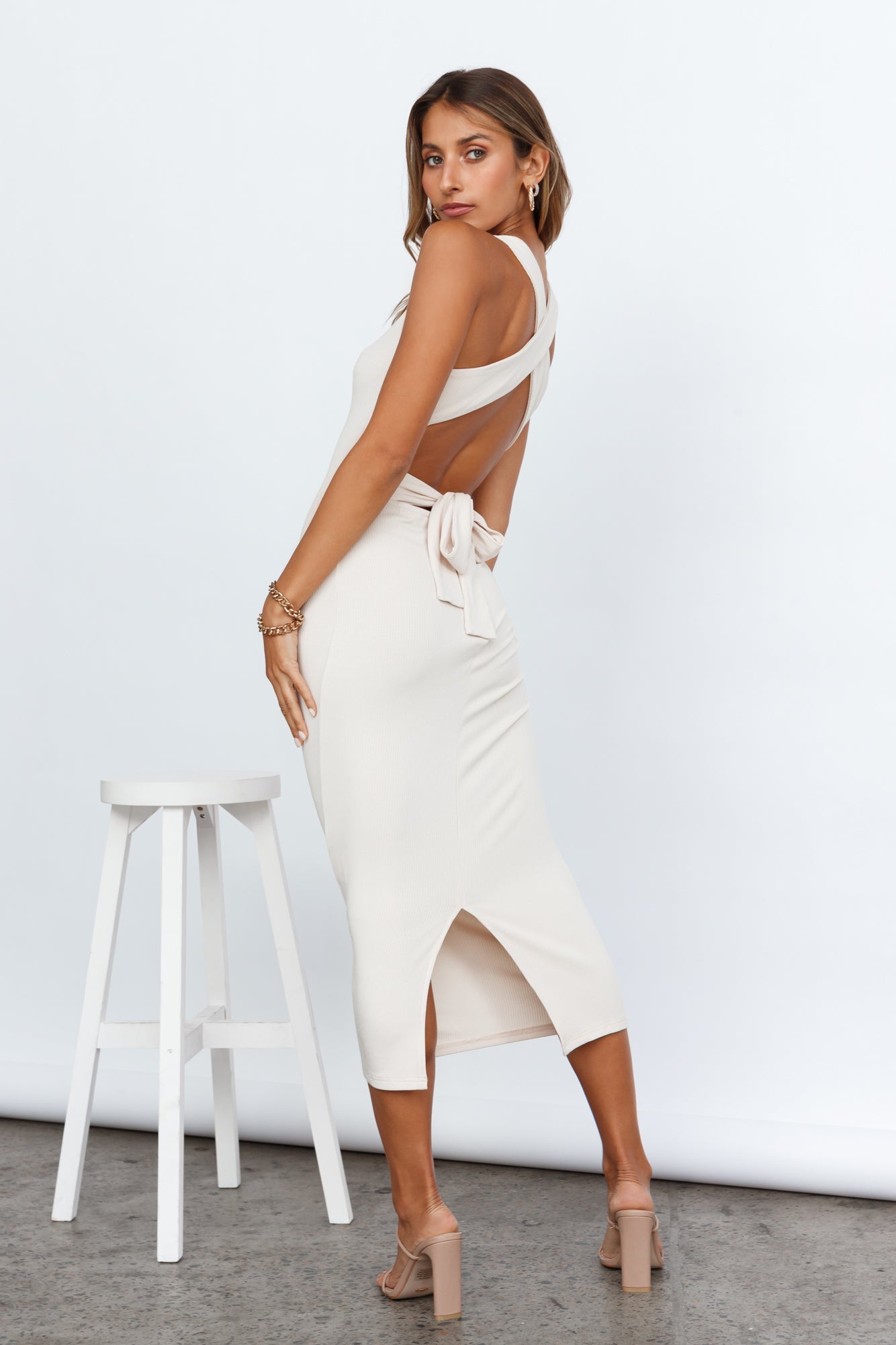 Sweet Loving Maxi Dress Beige