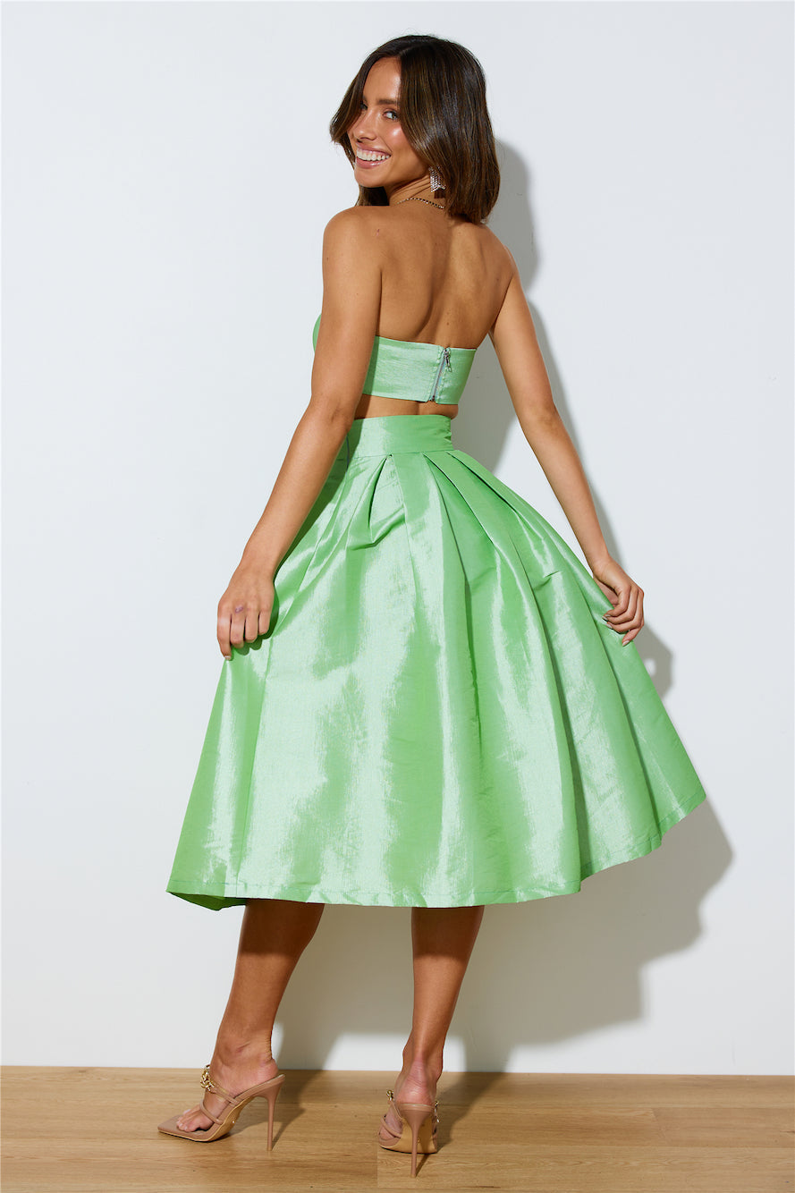 Siren Songs Midi Skirt Green