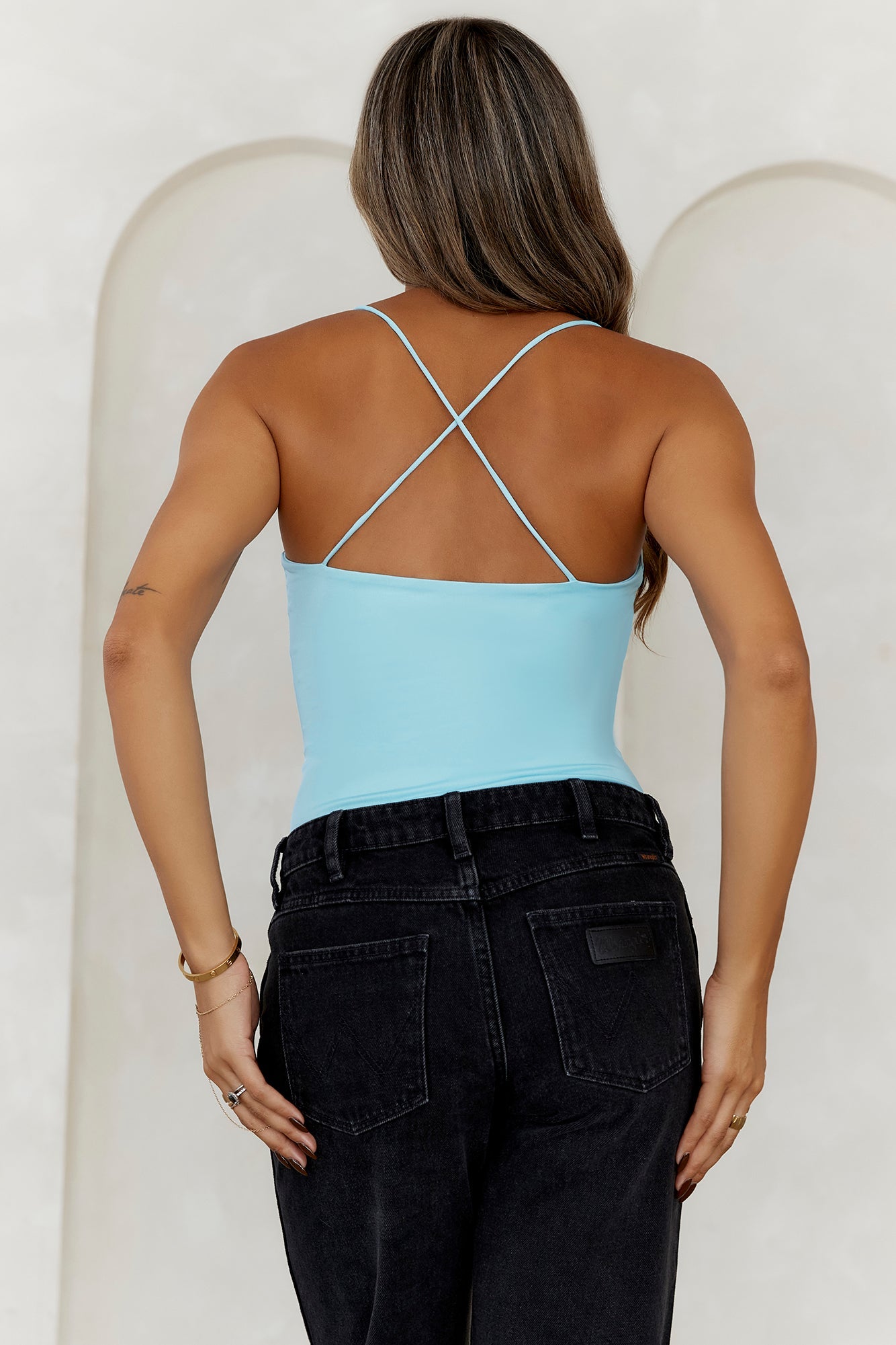 BASE Day To Night Longline Top Baby Blue