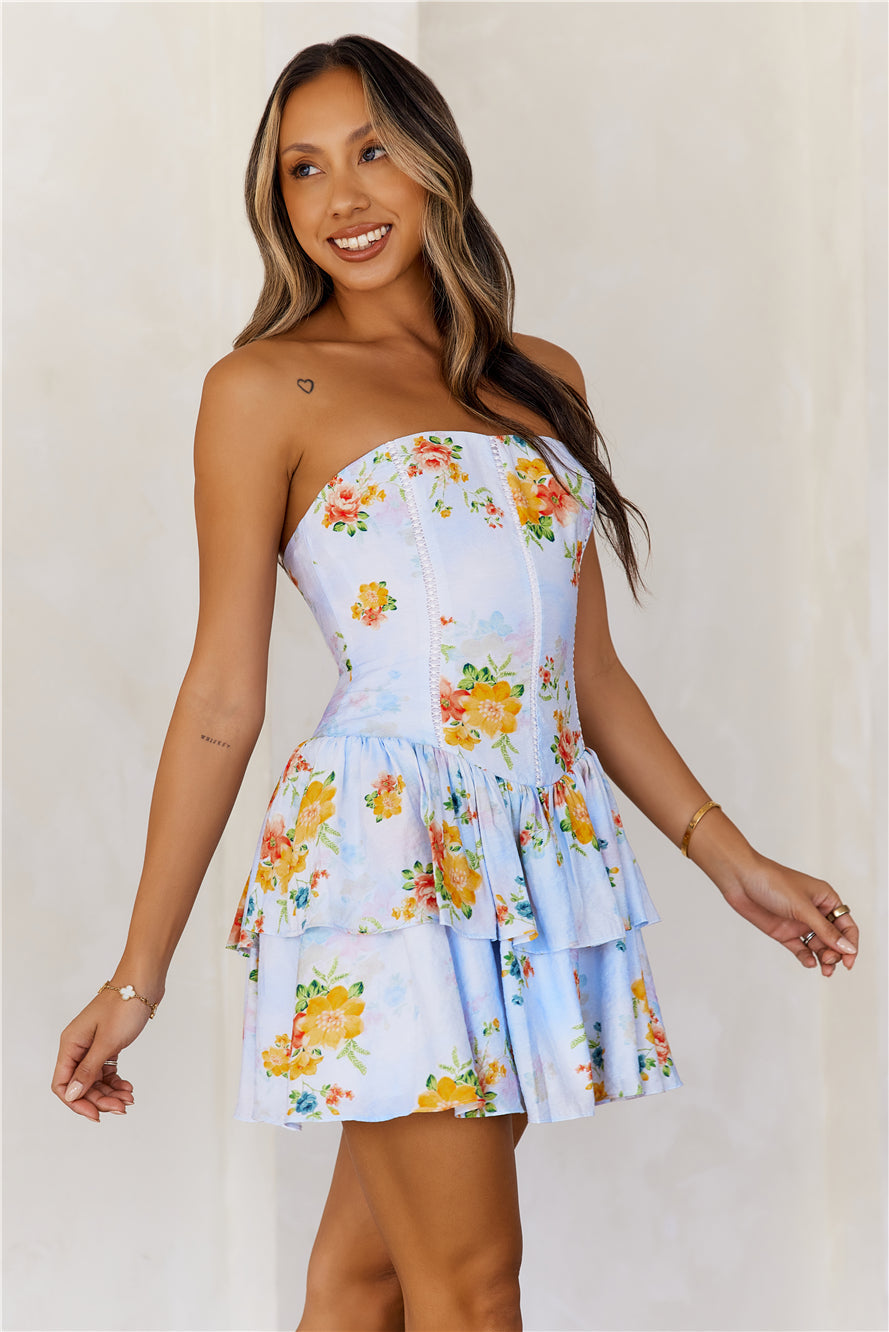 Simply Perfect Strapless Mini Dress Blue