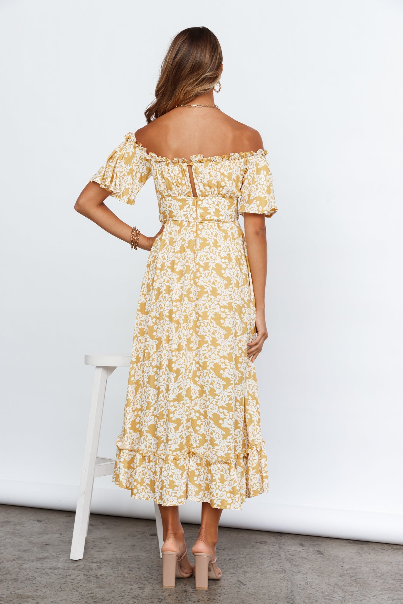 Boho Muse Midi Dress Yellow