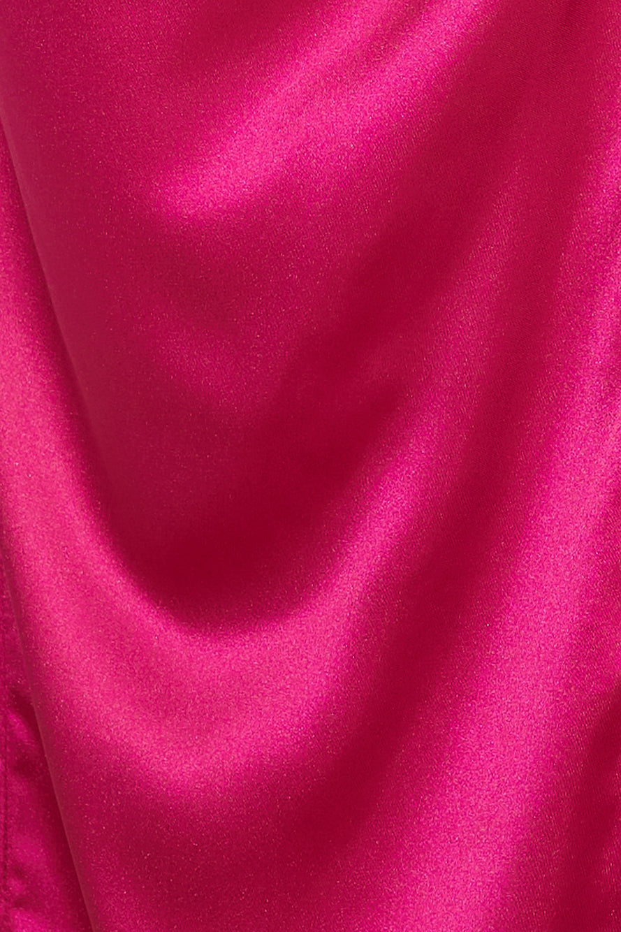 Riding With You Satin Maxi Dress Hot Pink