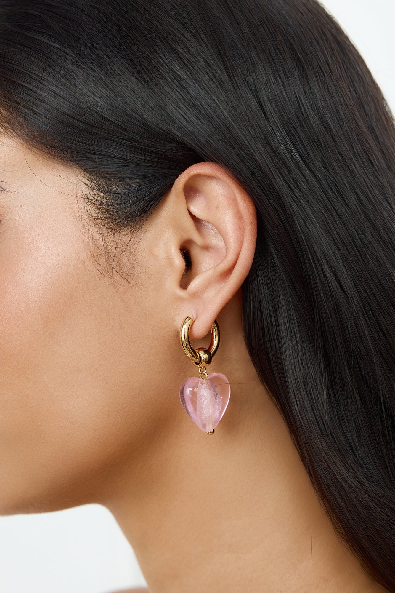 18k Gold Plated Glass Castle Earrings Pink