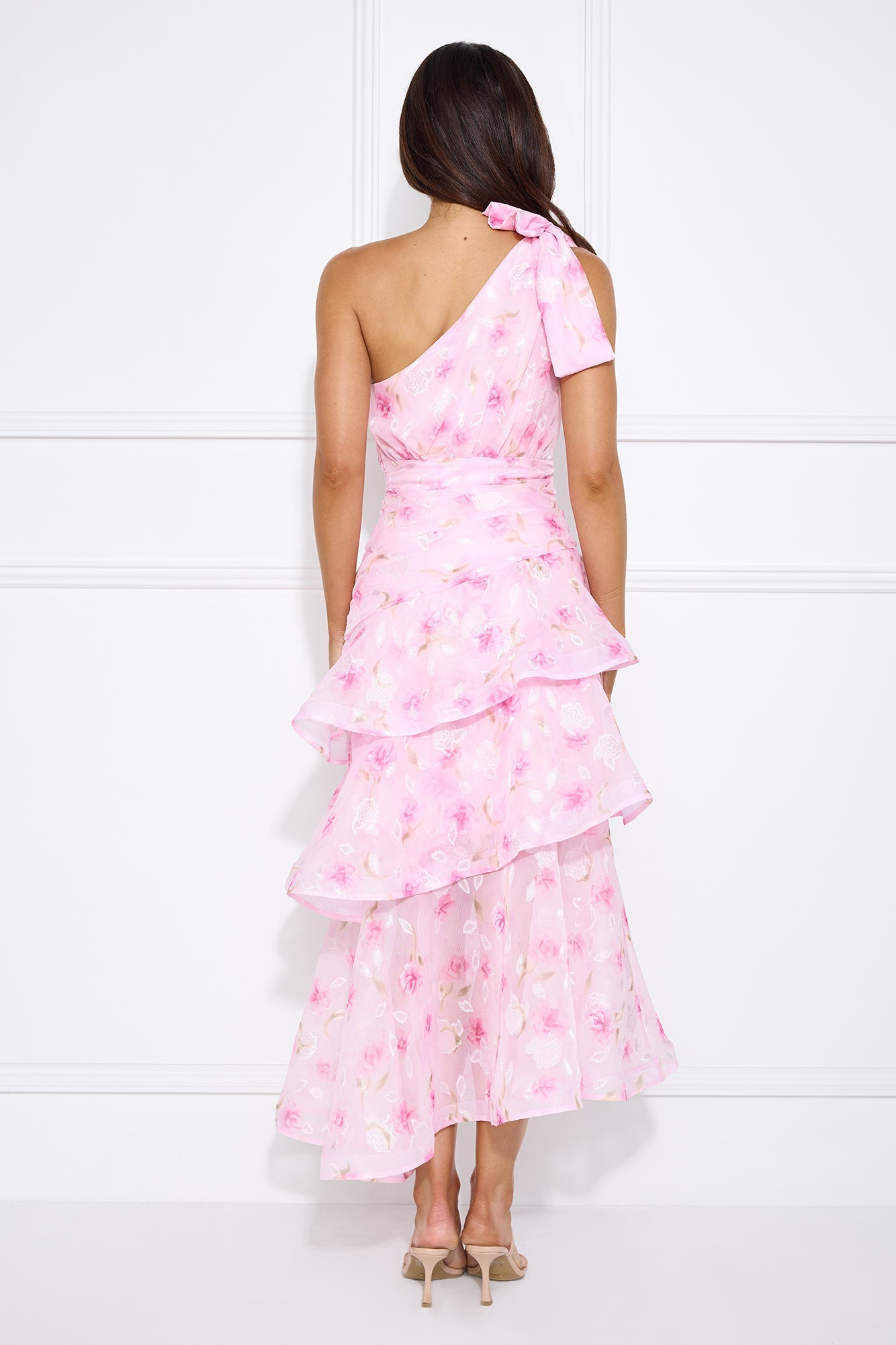 Sunshine Eyes One Shoulder Maxi Dress Pink