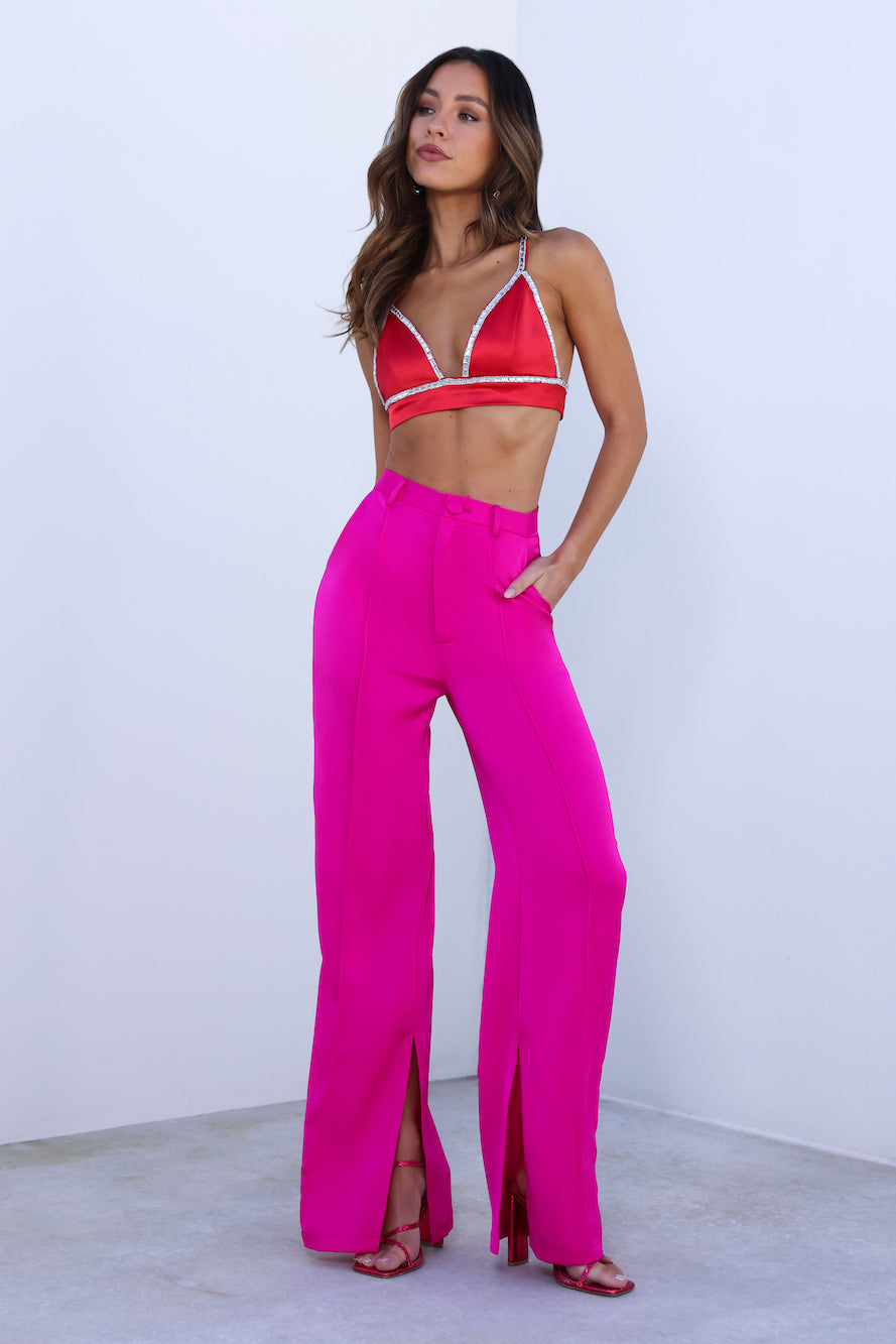 Desire Luxury Crop Top Red