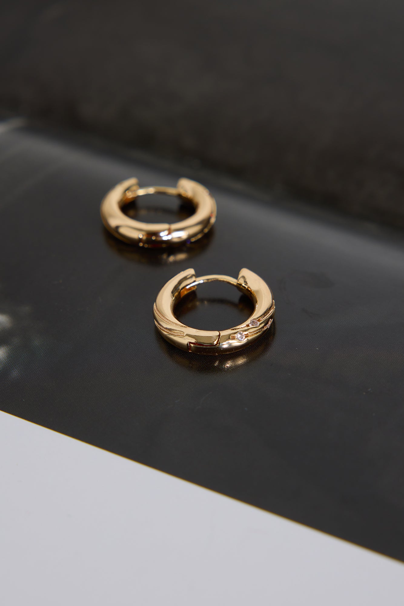 18k Gold Plated Dazzle Softly Hoop Earrings Gold