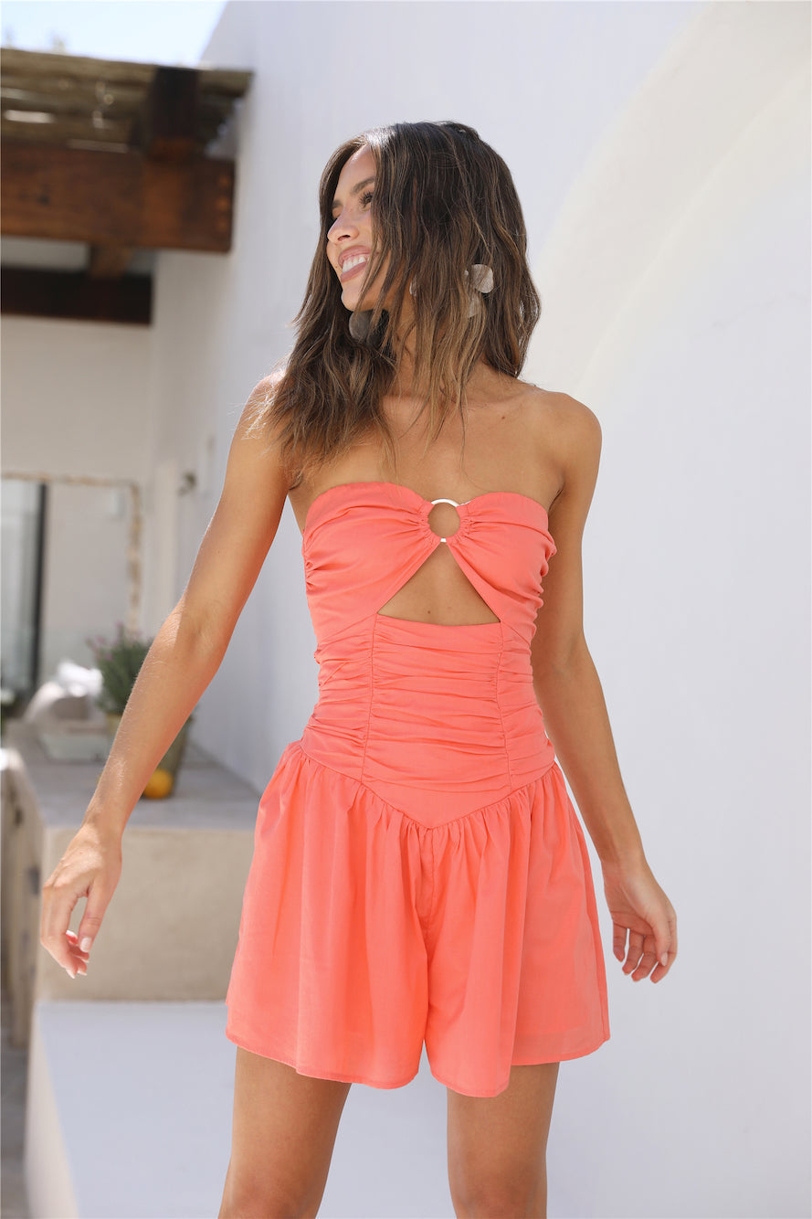 Horizons Above Romper Orange