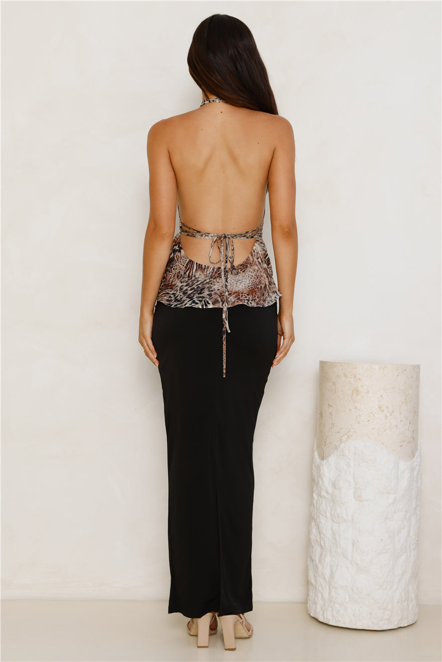 Banks Halter Top Chocolate Animal
