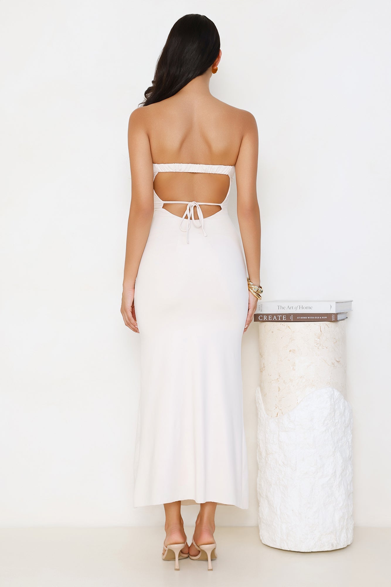 Simple Sunshine Strapless Maxi Dress Beige