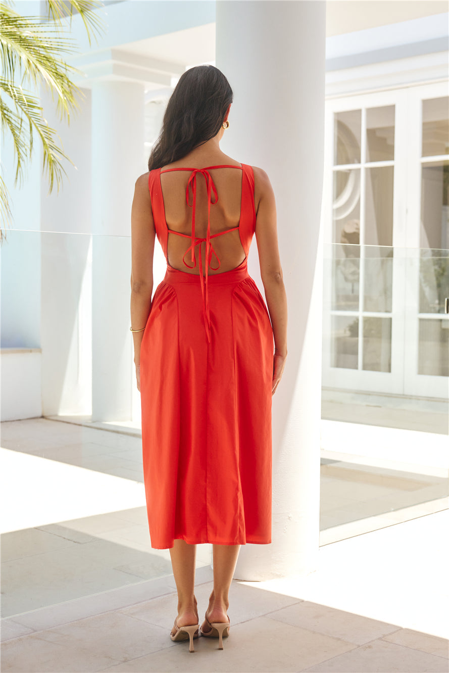 Style Spectacular Midi Dress Orange
