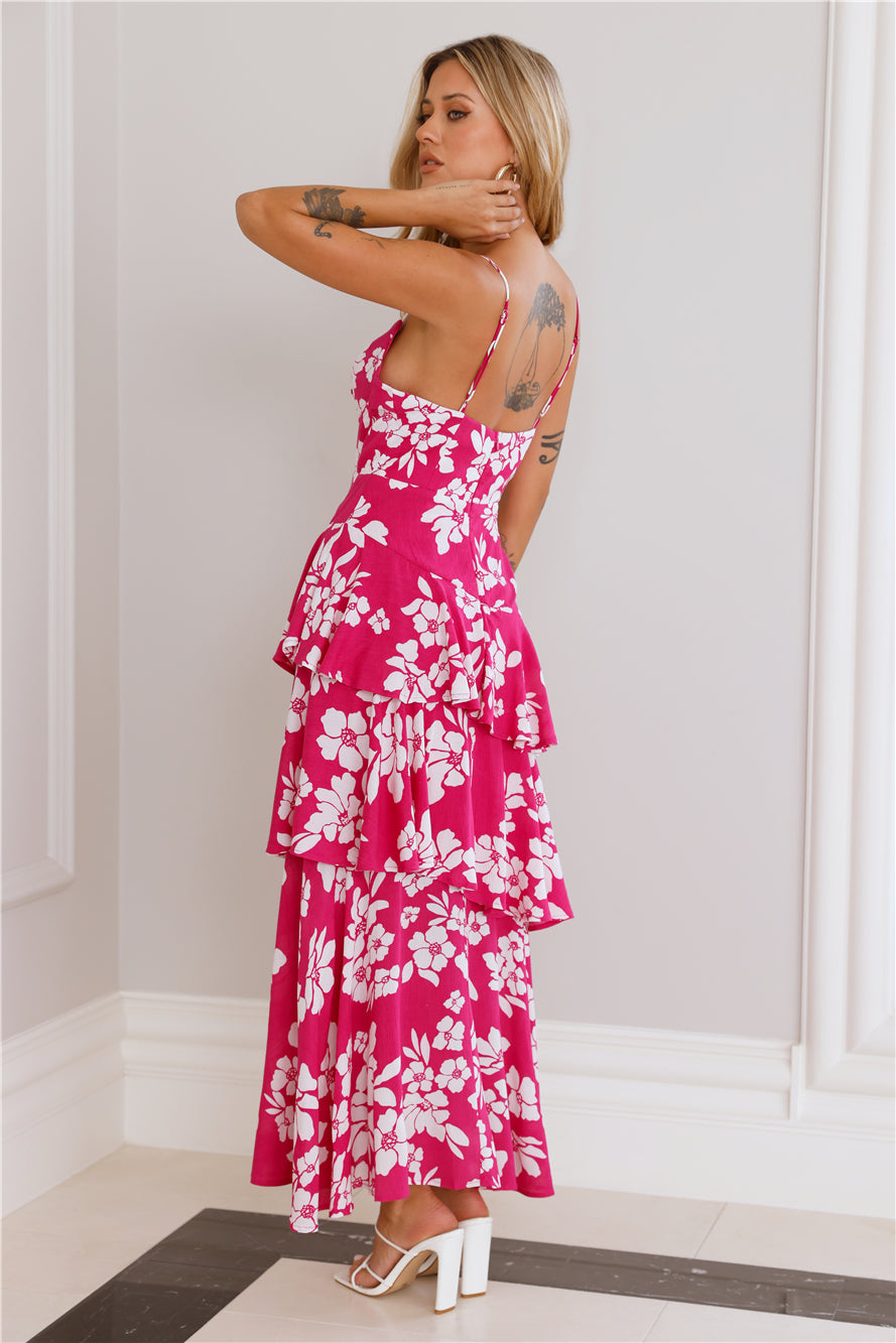 Stargazing Girl Maxi Dress Pink