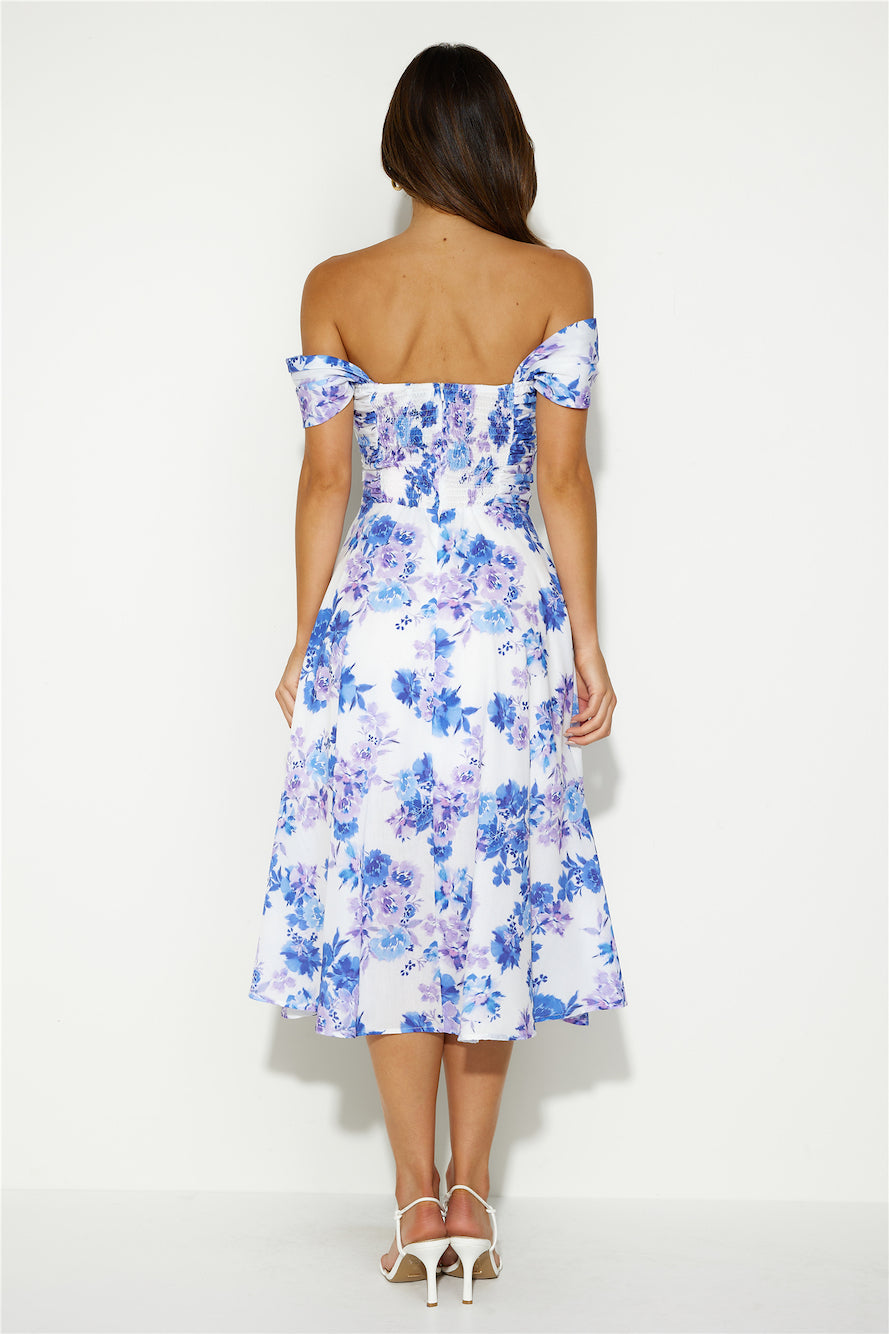 Soft Memory Midi Dress Blue