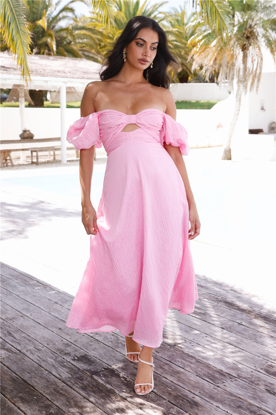 Stephanie Loves Midi Dress Pink