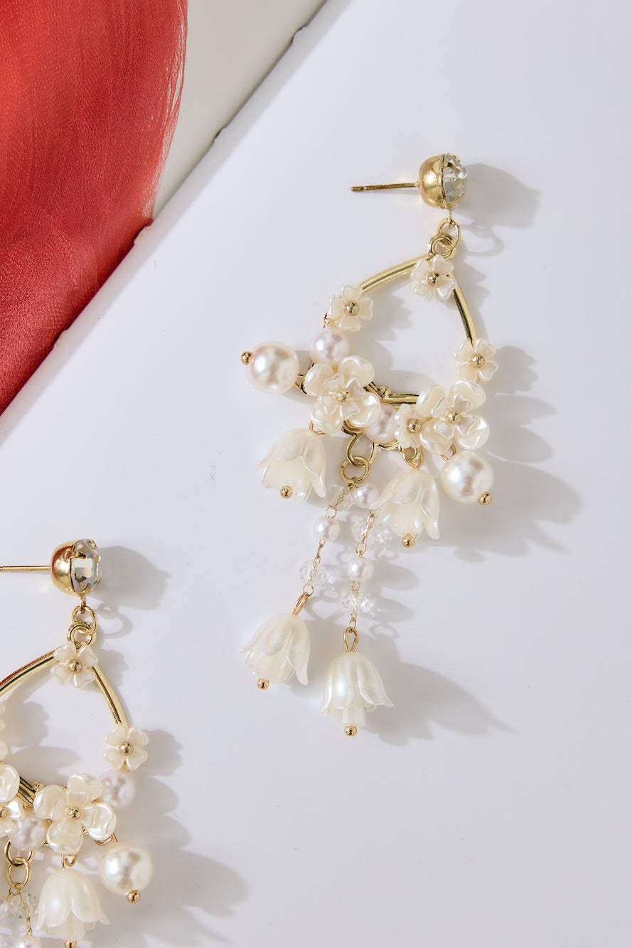 18k Gold Plated Sparkle Pearl Earrings Gold