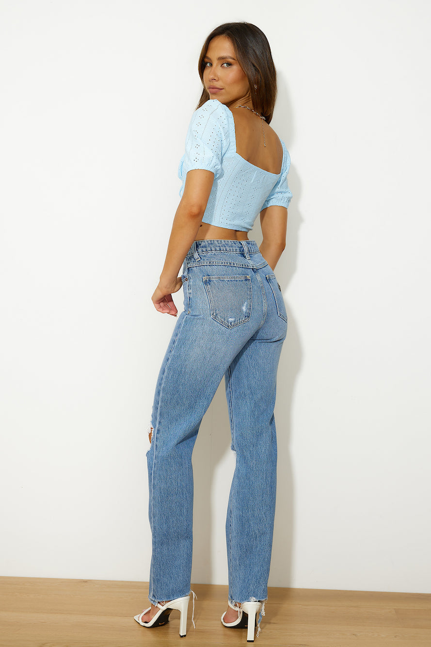 Cooler Than You Crop Top Blue