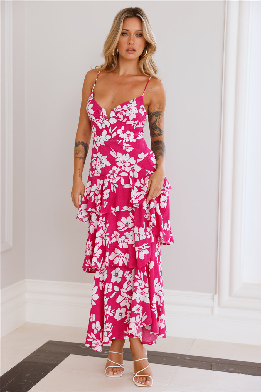Stargazing Girl Maxi Dress Pink