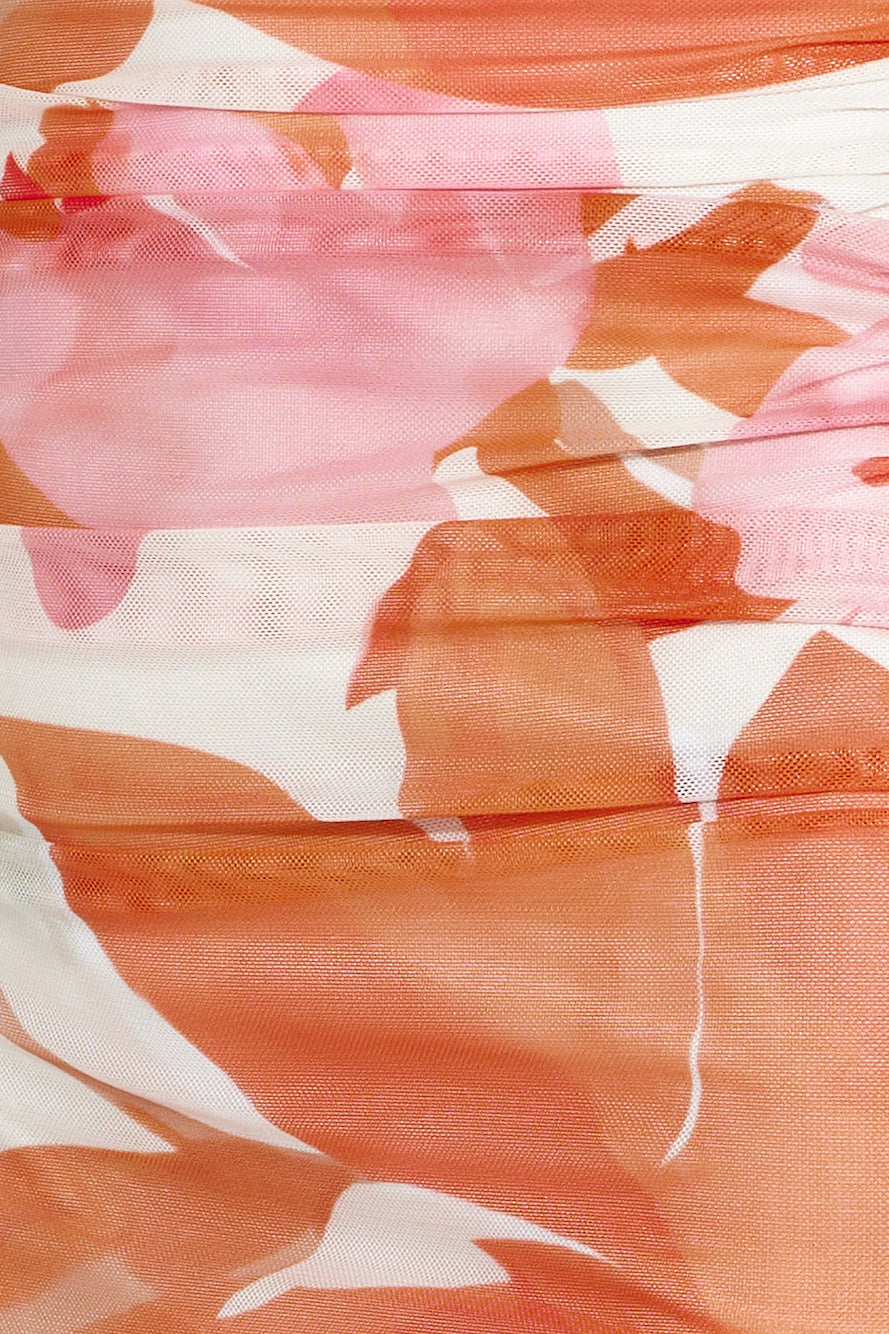Splash In The Ocean Mesh Midi Dress Pink