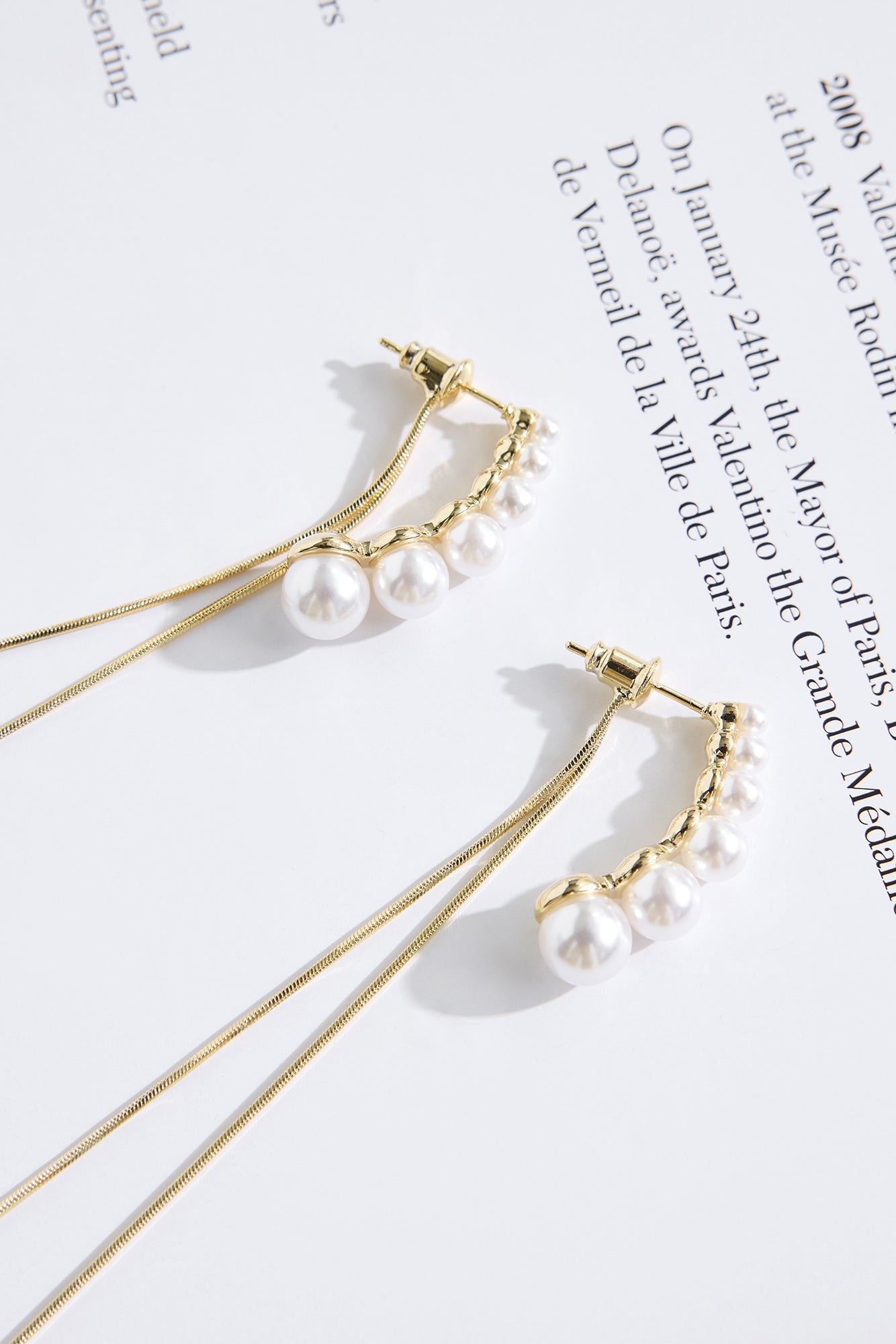 18k Gold Plated Solstice Pearl Earrings Gold