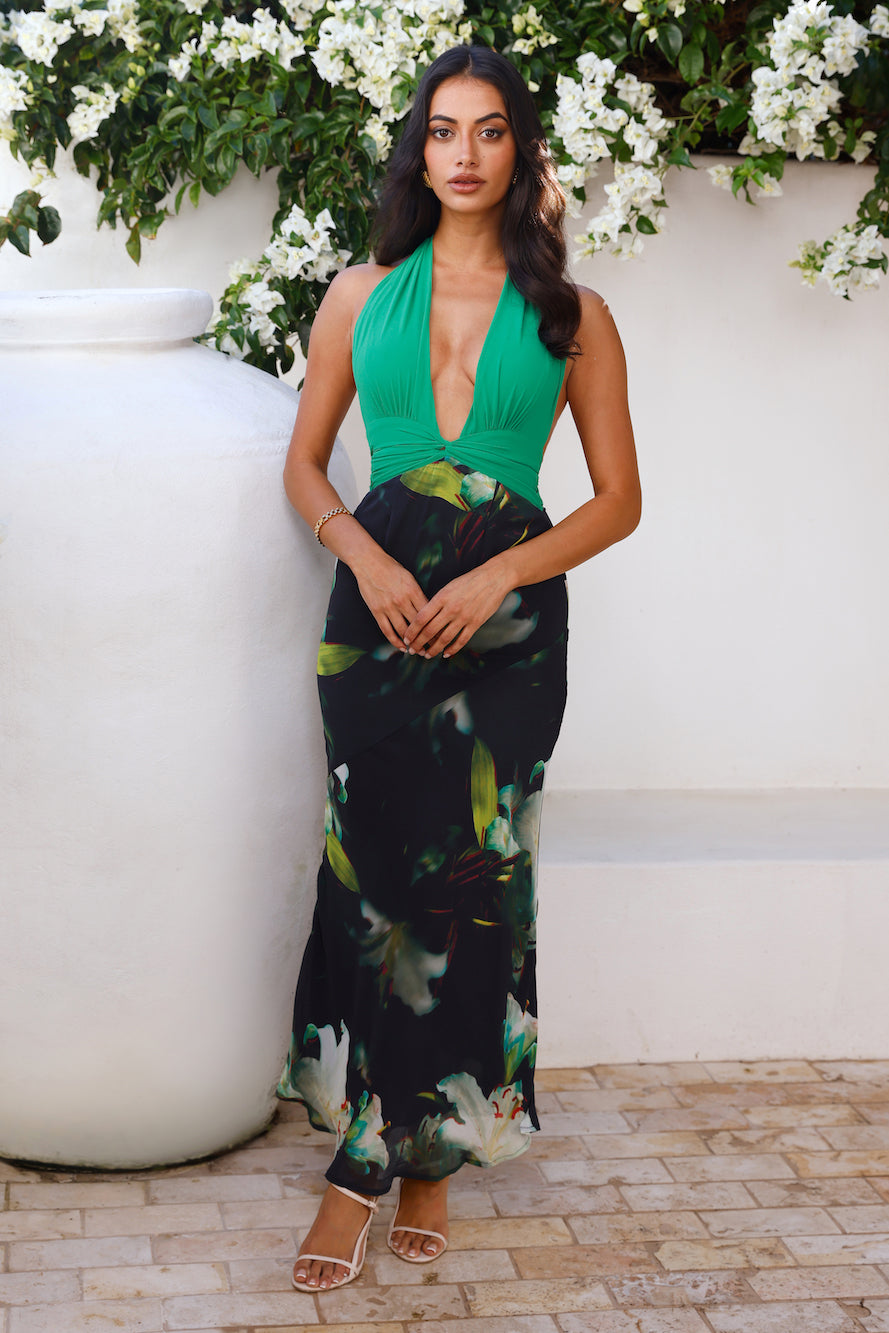 RUNAWAY Tenaya Maxi Dress Lily Print
