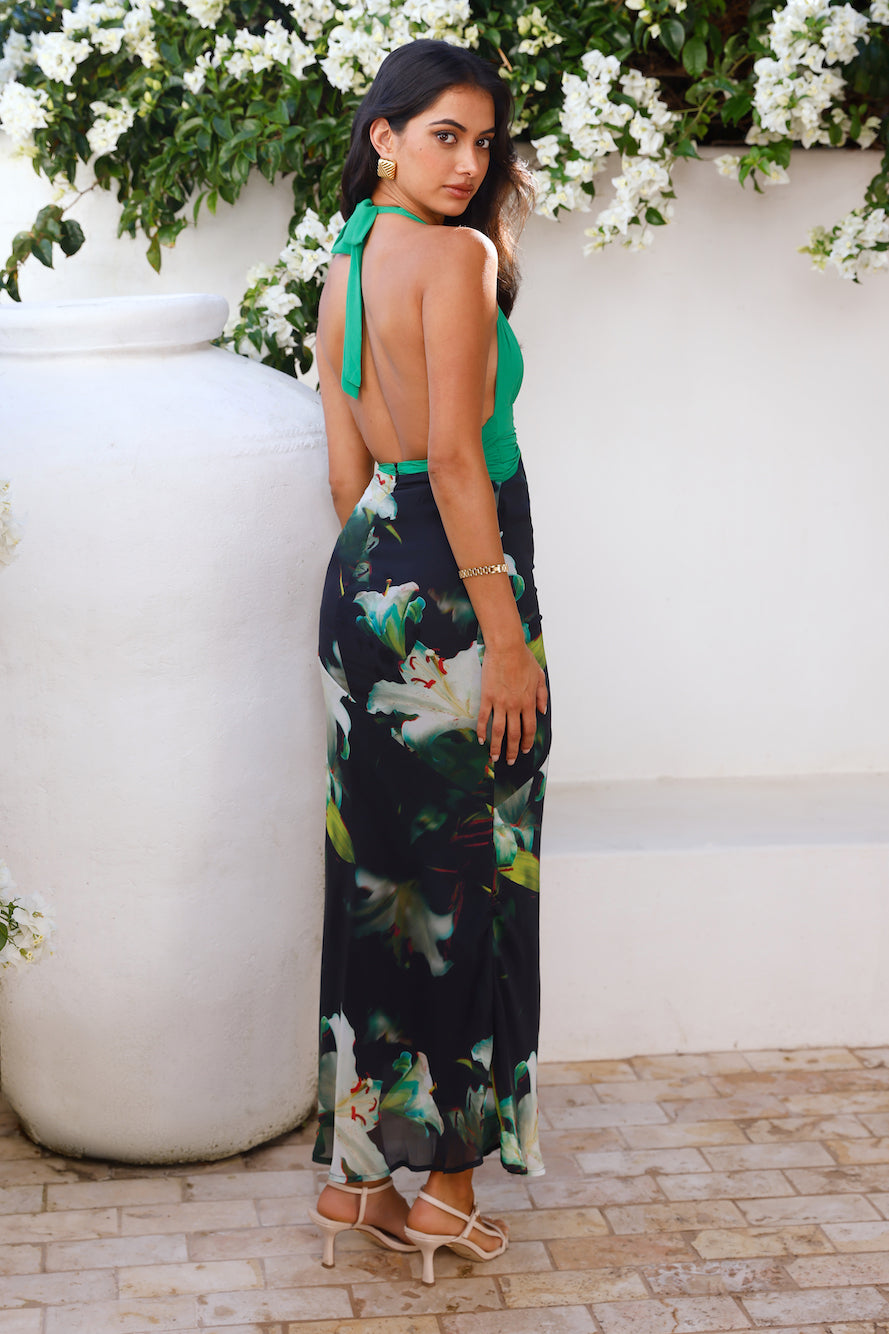 RUNAWAY Tenaya Maxi Dress Lily Print
