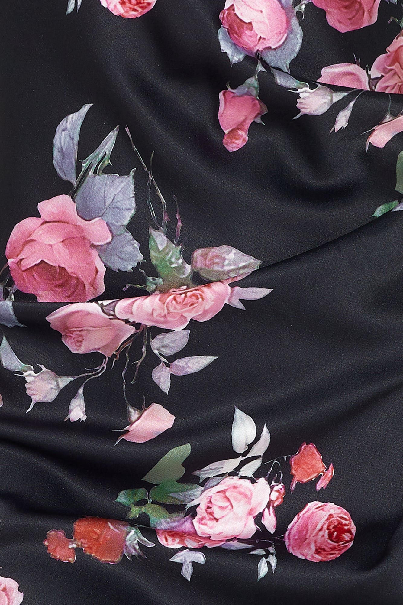 Silkiest Lover Satin Midi Dress Black