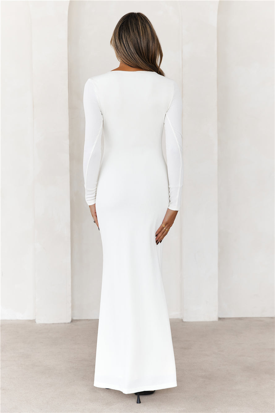 Your Style Guide Long Sleeve Maxi Dress White