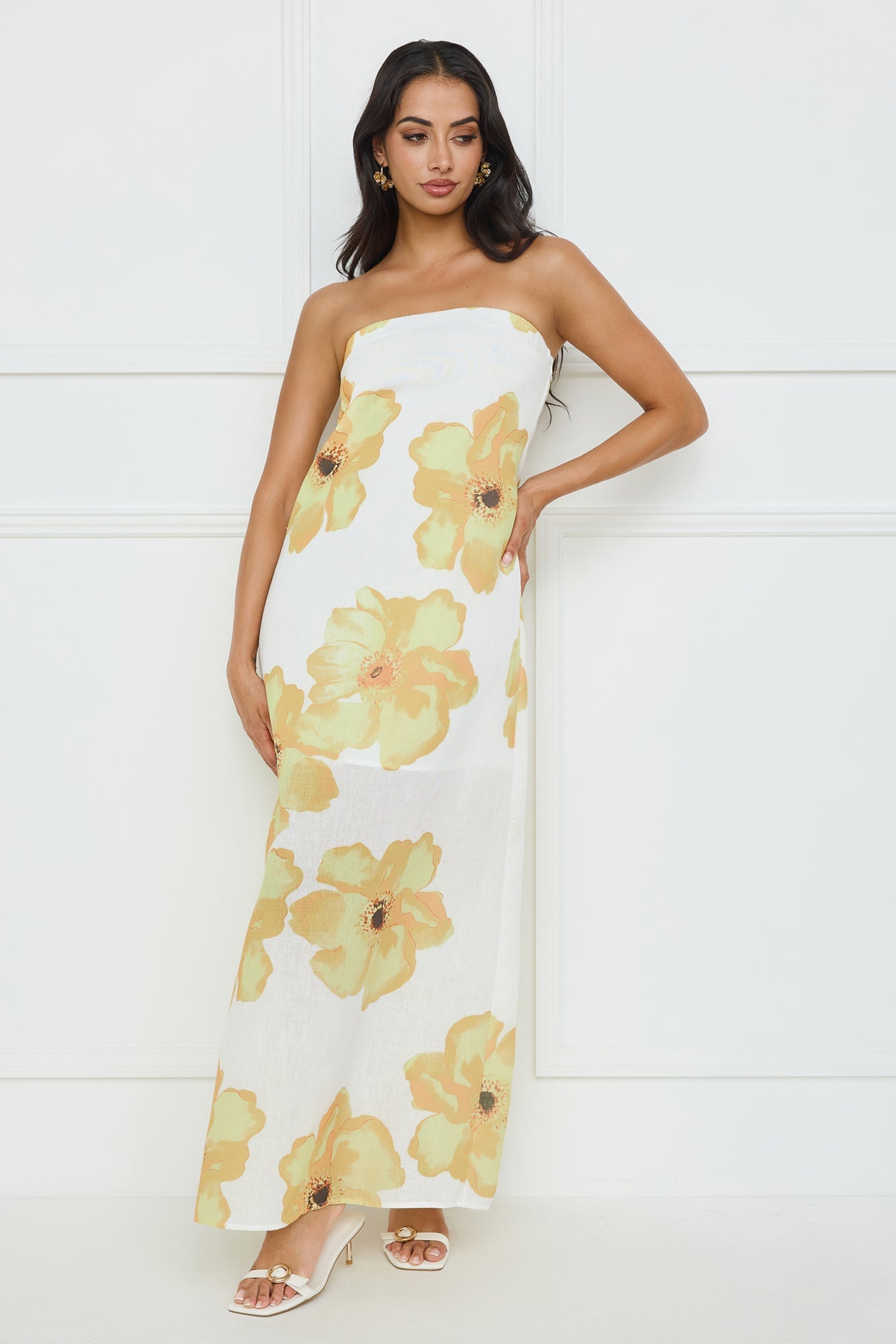 Sunlight��s Embrace Strapless Maxi Dress Yellow