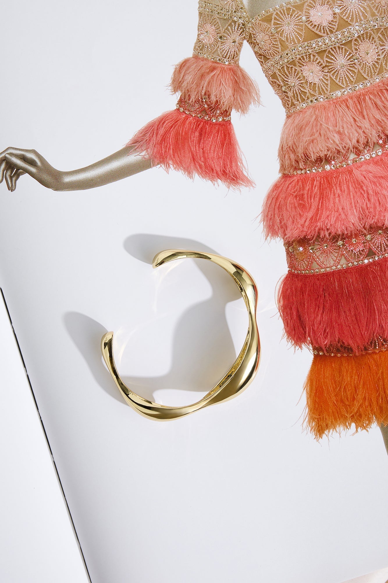 18k Gold Plated Stefania Cuff Bracelet Gold