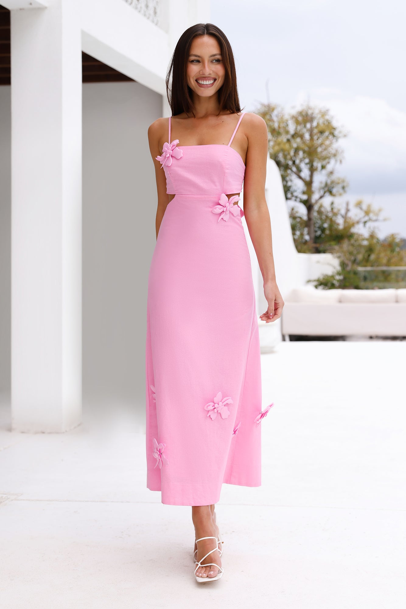 Lush Blooms Maxi Dress Pink