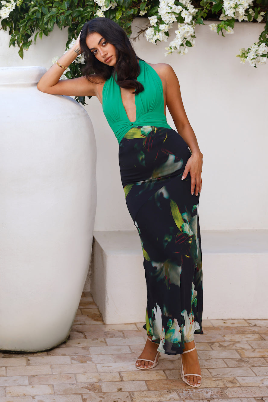 RUNAWAY Tenaya Maxi Dress Lily Print
