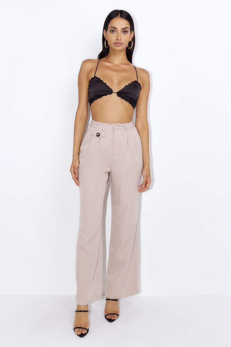 Street Fashion Pants Beige
