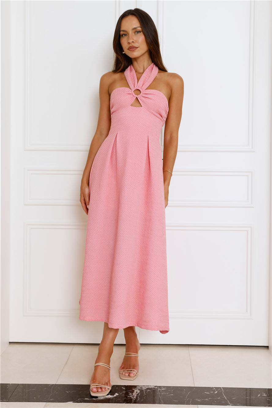 Secret Diaries Halter Maxi Dress Pink