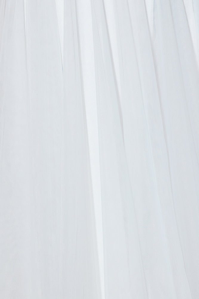 Glam Feeling Tulle Midi Dress White