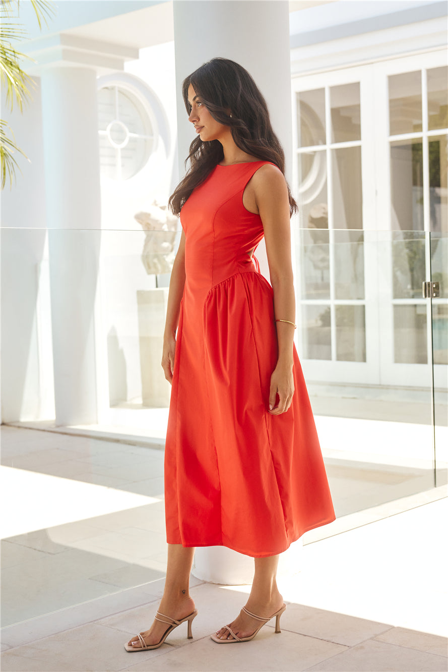 Style Spectacular Midi Dress Orange