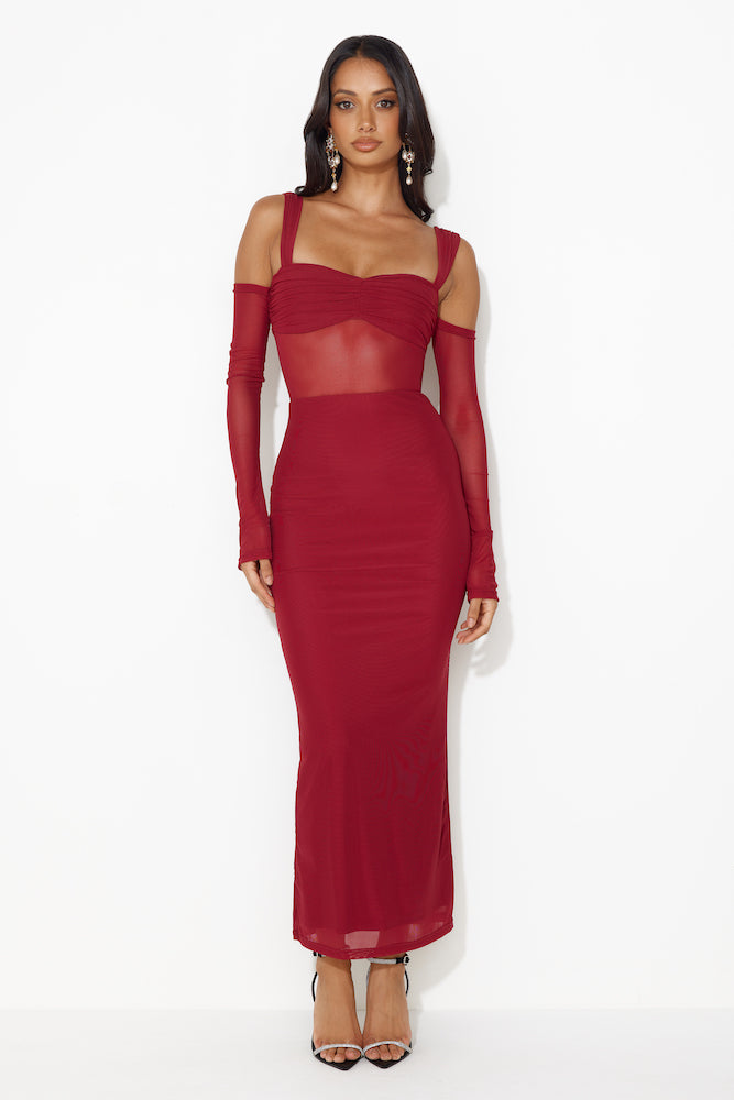 RUNAWAY Lamoura Midi Dress Wine
