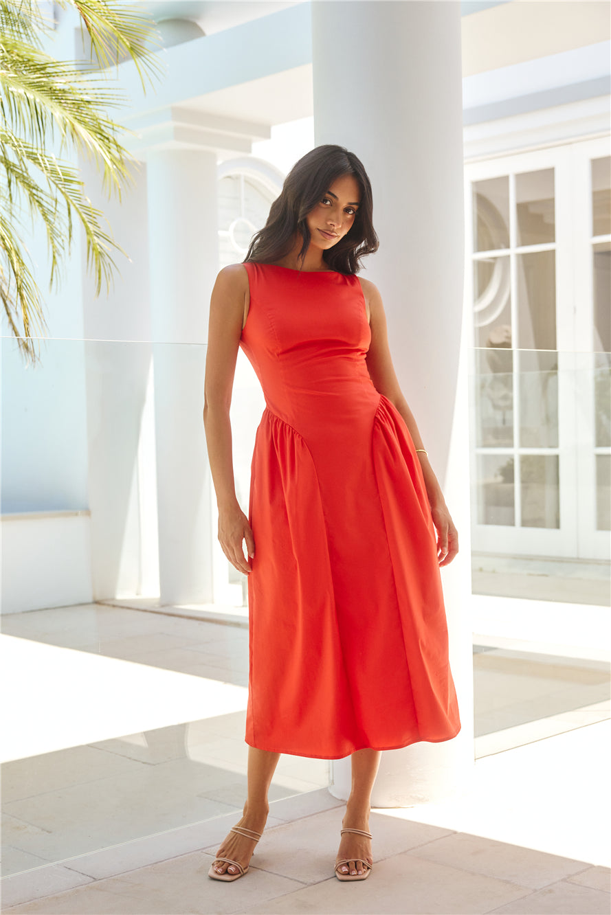 Style Spectacular Midi Dress Orange