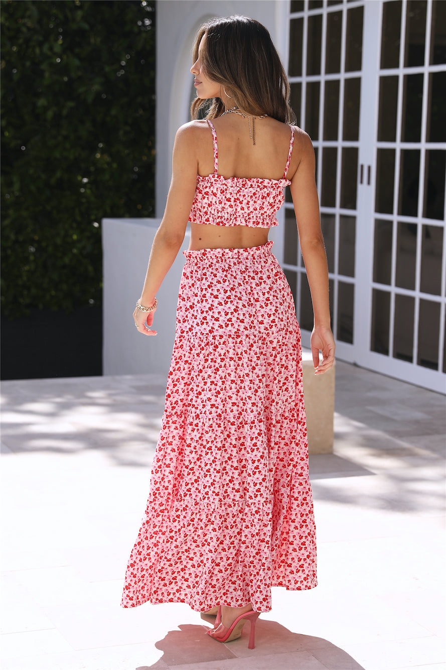 Pretty Dance Maxi Skirt Red