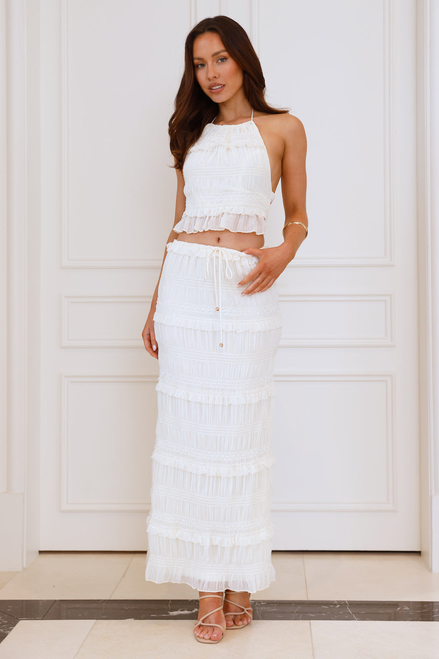 Barbados Halter Crop Top Cream