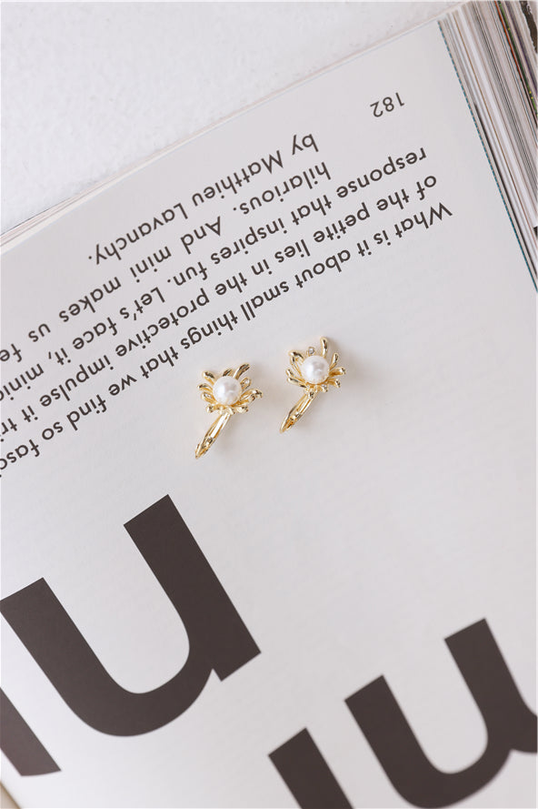 18k Gold Plated Pearl Perfection Earrings Gold