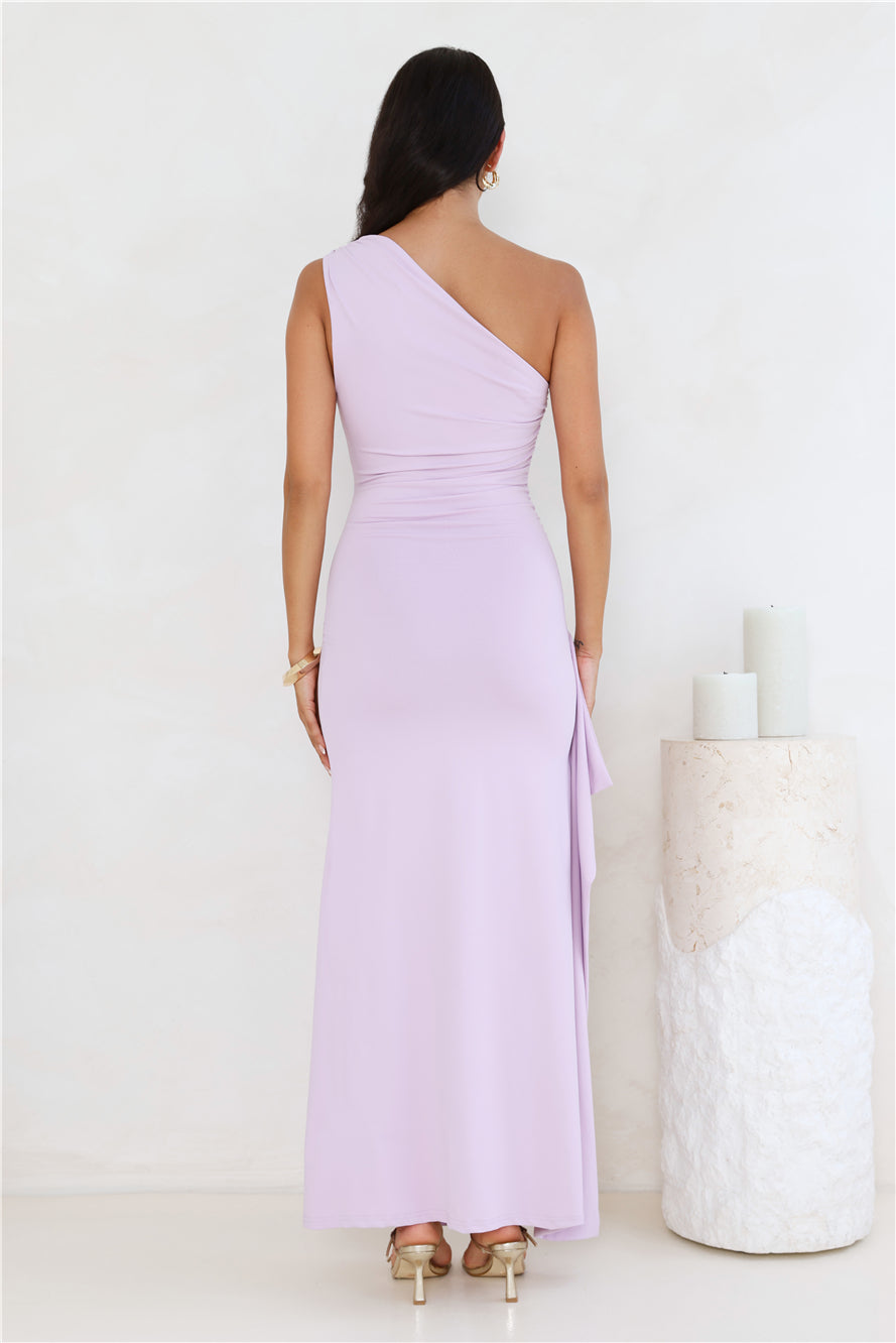 Stay Classy One Shoulder Maxi Dress Lilac