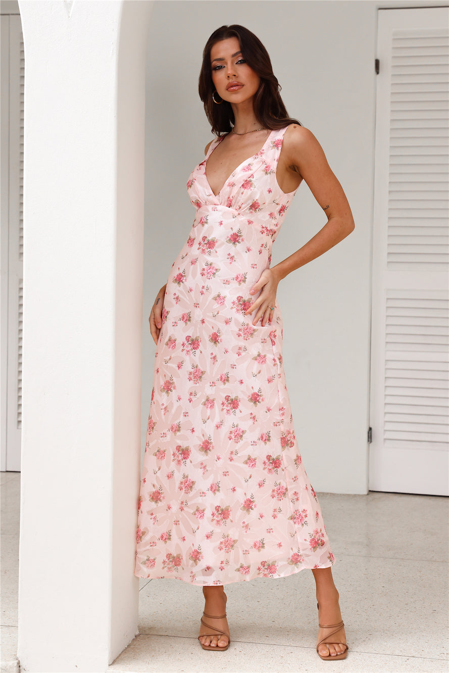 Sweet Dream Of You Midi Dress Pink