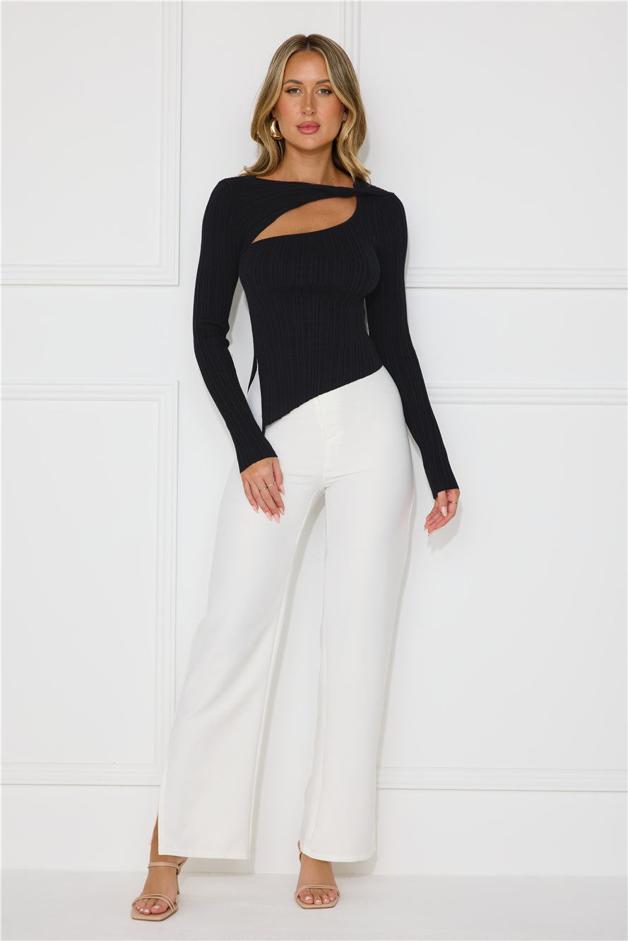 Off To Work Long Sleeve Top Black