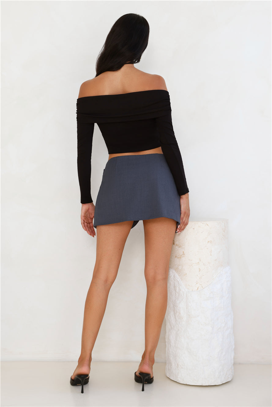 Power Of Basics Off Shoulder Long Sleeve Top Black