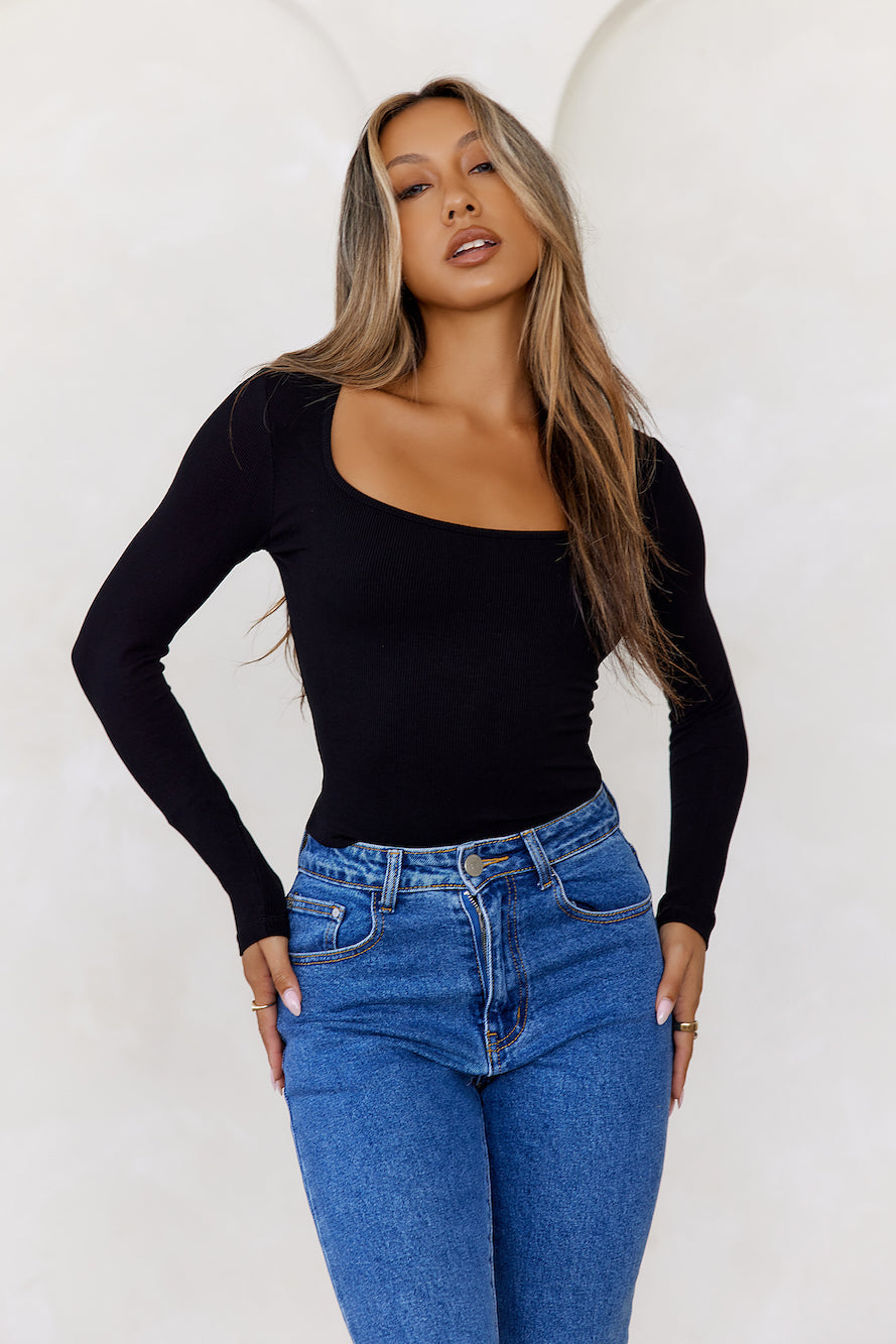 BASE Wear Now Ribbed Long Sleeve Top Black