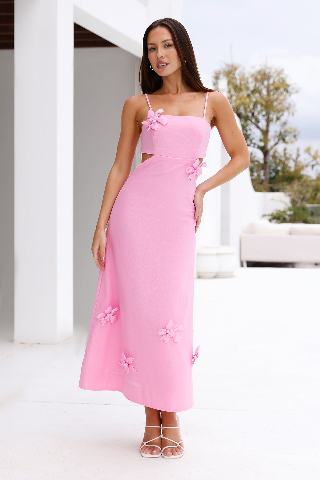 Lush Blooms Maxi Dress Pink