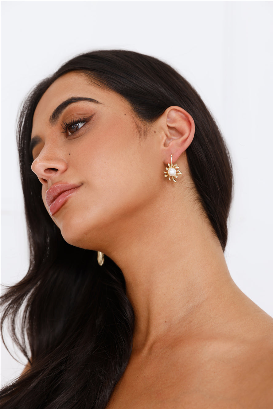 18k Gold Plated Pearl Perfection Earrings Gold