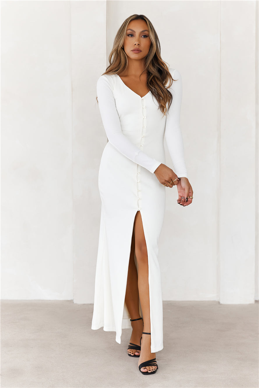 Your Style Guide Long Sleeve Maxi Dress White