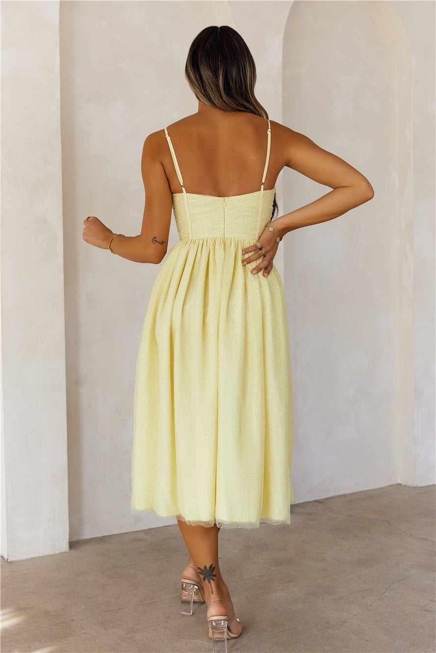 Spark Of Joy Midi Dress Yellow